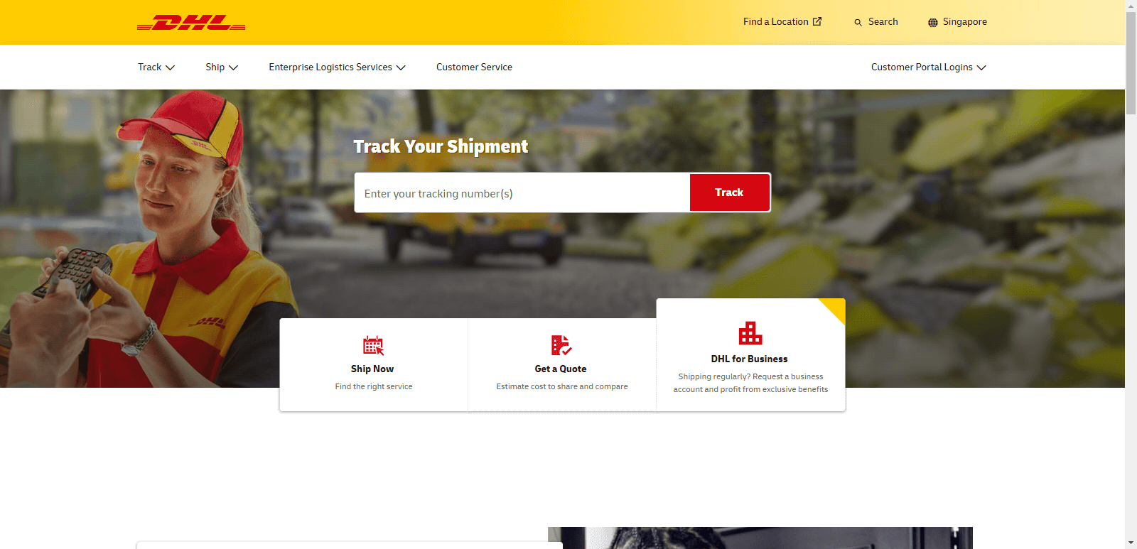 DHL Screenshot