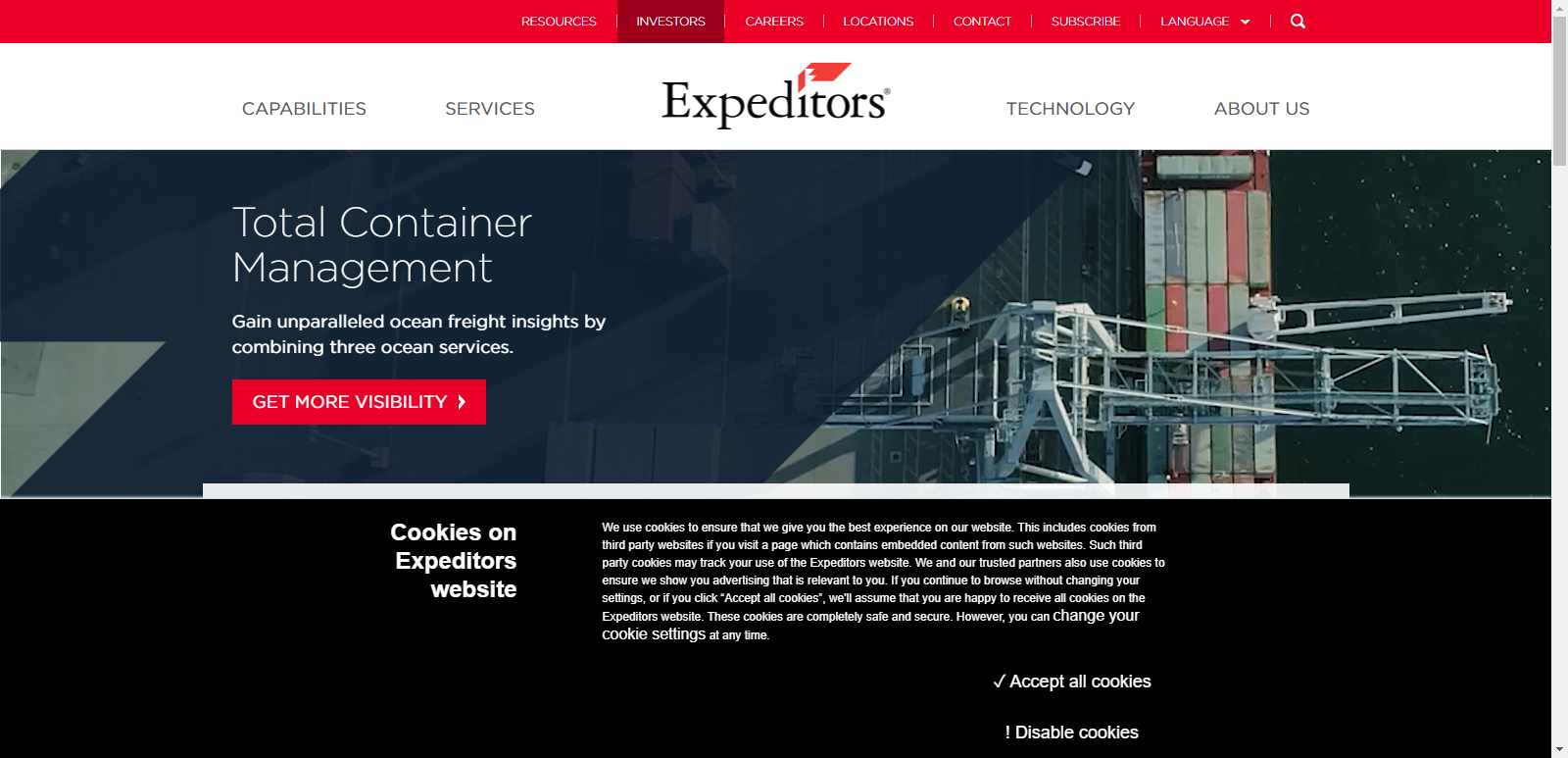 expeditors screenshot