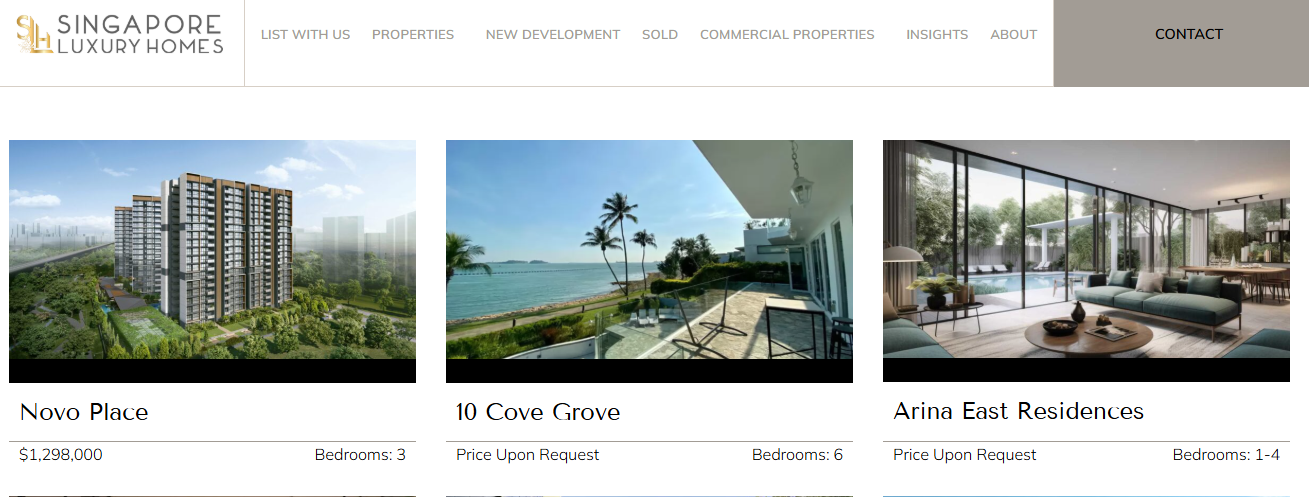 Singapore luxury homes screenshot