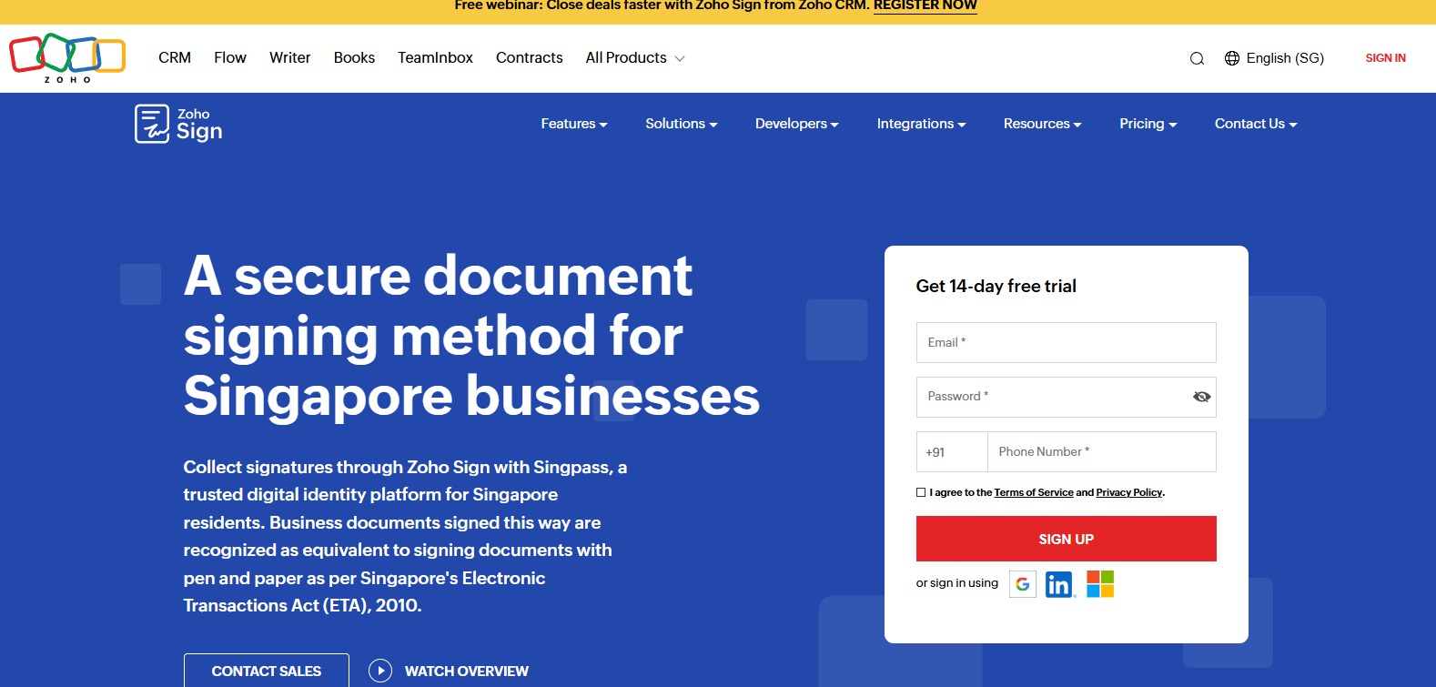 Zoho (Singapore – Zoho Sign)