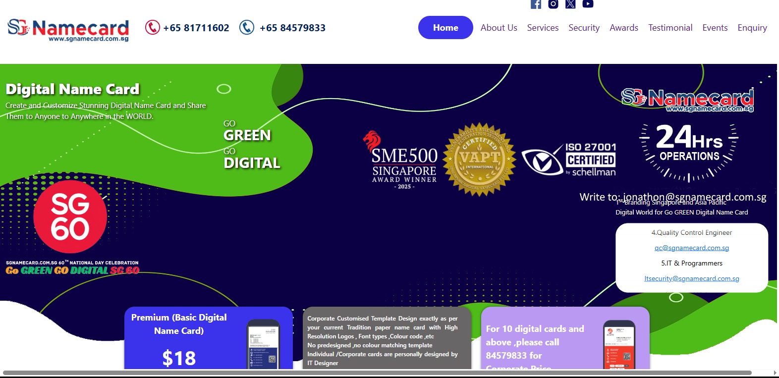 Singapore Digital Name Card